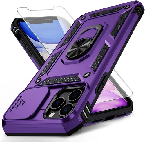 Vista 12 de Funda para iPhone 11 Pro con cubierta para lente de cámara, protector de pantalla HD, protección contra caídas de grado militar de 10 pies, soporte