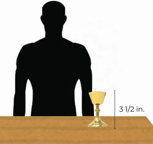 Vista 2 de Cáliz pequeño de copa de vino santo de latón pulido, 0.8 onzas