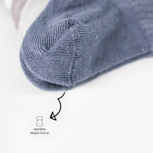 Vista 4 de Calcetines tobilleros con agarre para bebé, 6 pares, calcetines de algodón orgánico para recién nacidos, calcetines de tobillo para niños y niñas