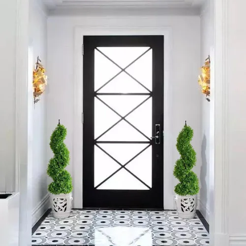 Vista 4 de Damomo Topiarios artificiales para exteriores, árbol topiario de boj en espiral sintético, 3 pies (2 piezas) planta exterior para decoración verde