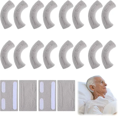 Vista 8 de Boao 20 almohadillas nasales de cánula para los oídos, almohadillas suaves de oxígeno para los oídos, cojín de tubo de oxígeno, comodidad para Azul