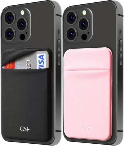 Vista 11 de [Dos] Fundas elásticas para tarjetas adhesivas para teléfono celular, tarjetero adhesivo para identificación y tarjeta de crédito para la parte