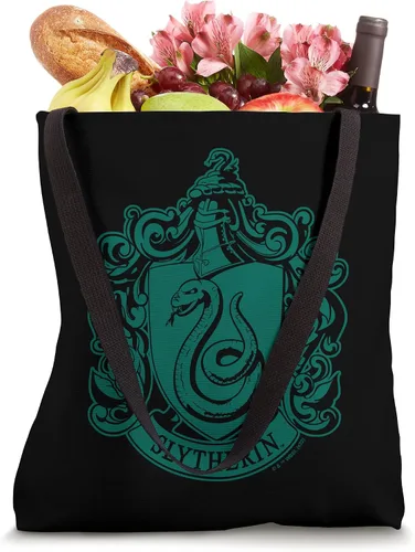 Vista 4 de Harry Potter Bolsa de mano Slytherin Simple House Crest Blanco 16 pulgadas