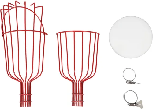 Vista 9 de Cesta recolectora de frutas, cesta cosechadora de frutas con cojín para evitar moretones, recogedor de frutas desmontable, accesorio para Rojo