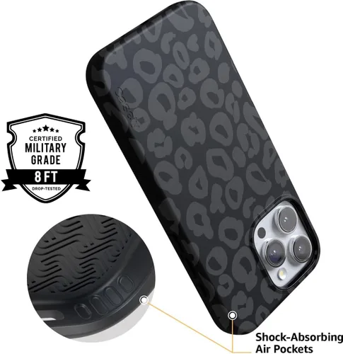 Vista 3 de Casely - Funda protectora para iPhone 16 Pro, diseño Into the Wild, leopardo negro, colección Bold, compatible con MagSafe