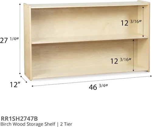 Vista 3 de Contender Estantes de guardería para niños, estantería con 2 estantes para almacenamiento, muebles de madera para niños pequeños, niños, Montessori