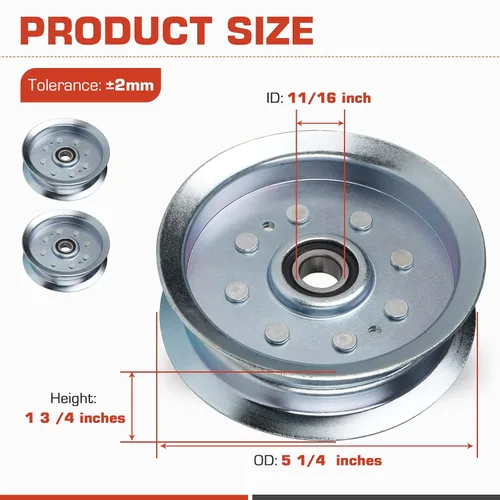 Vista 3 de GY20067 GY20110 Polea tensora plana para Scotts L2048 L2548 D140 D150 D155 D160 LA145 LA155 LA165 X140 X165 Fit 48" Deck GY22172 GY2066 29 GY2 2082