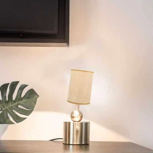 Vista 7 de Angoily Pantalla de lámpara de ratán tejida para lámparas de pie de mesa, pantalla de tambor rústica para decoración del hogar, accesorio
