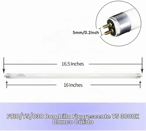 Vista 2 de Bombilla fluorescente F10T5/830, T5, 10 W, 3000 K, 16 pulgadas, paquete