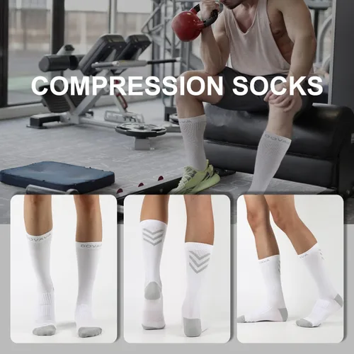 Vista 2 de Dovava Dri-tech Calcetines de compresión 15-20 mmHg (46 paquetes) Calcetines de secado rápido, deportivos para correr
