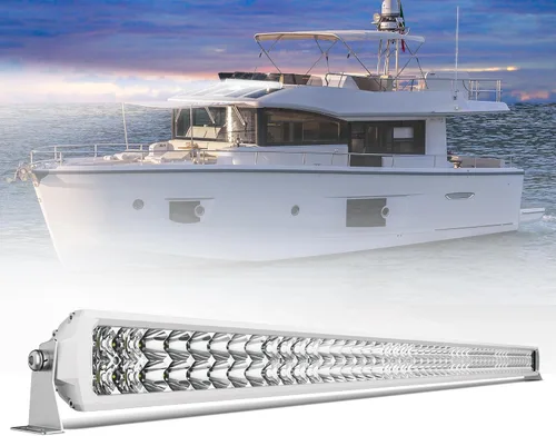 Vista 13 de Barra de luz LED de 12 pulgadas EK ENNOKING de doble fila, foco marino blanco, alta luminosidad, 100 W, luz LED de haz puntual y de inundación, luz