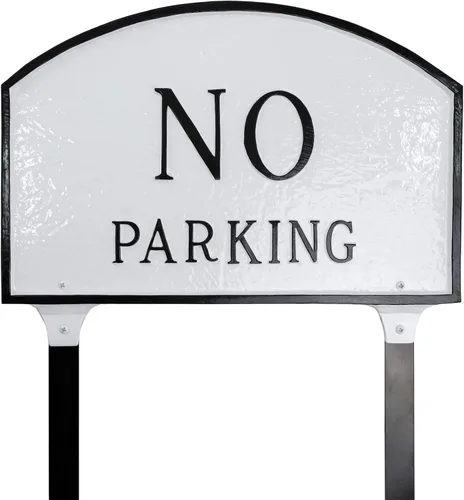 Vista 9 de Montague Metal Products SP-8sm-BG Placa de declaración de arco sin estacionamiento, pequeña, negra y dorada Negro/Oro