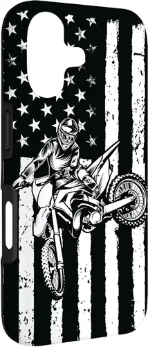 Vista 3 de Funda de motocross con bandera de Estados Unidos para iPhone 17