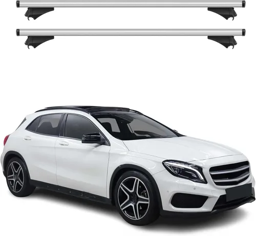 Vista 10 de OMAC Portaequipajes con cerradura para Mercedes GLA Class X156 2015-2019 Alu Gris