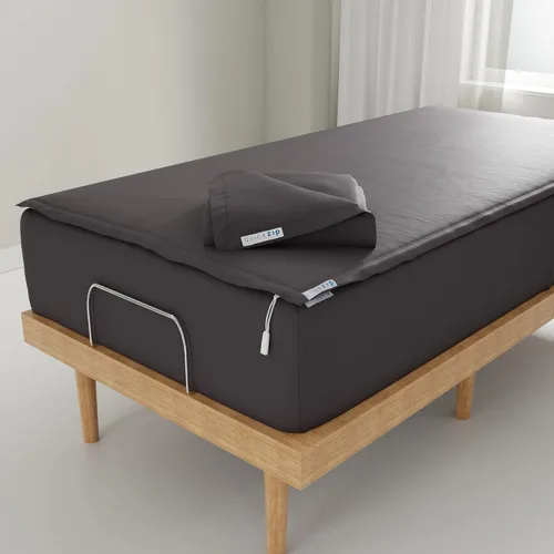 Vista 12 de QuickZip Paquete de Repuesto Fitted Plus: 1 Sábana Bajera (Base + Sábana con Cremallera) y 1 Sábana con Cremallera - Fácil de Cambiar, No se Sale