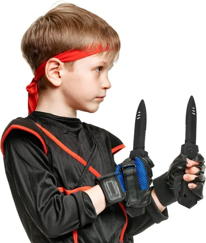 Vista 7 de 8 cuchillos retráctiles falsos – Truco de plástico para Halloween Disappear Blade Switchblade Dagger