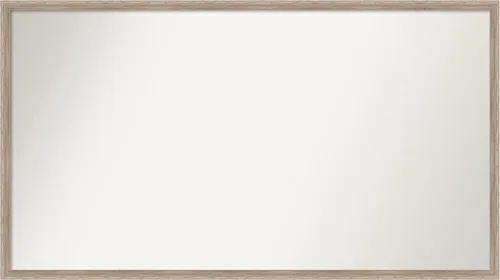 Vista 122 de Amanti Art Espejo de baño blanco para sobre el fregadero, 24 x 27 pulgadas, espejo de tocador rectangular con cuña de madera dura, marco de madera