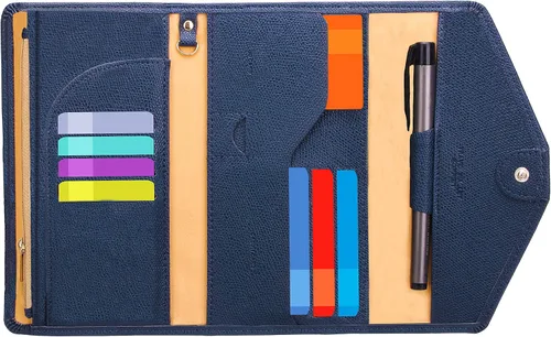 Vista 122 de Zoppen - Billetera de viaje con bloqueo RFID multiusos (Ver.4) Portatarjetas de pasaporte y vacunas, organizador de documentos de tres pliegues