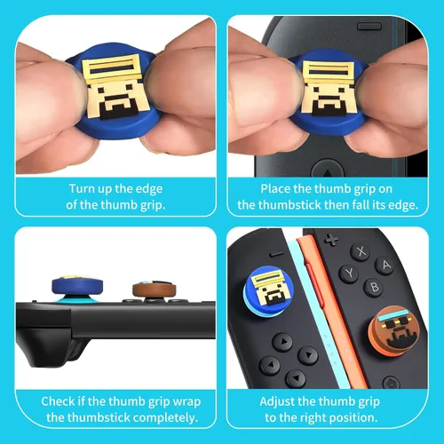 Vista 7 de Switch 2 Thumb Grips Caps Cute, Button Caps for Switch2/Pro Controller, FUNLAB Switch Joysticks Cap Silicone Analog Stick Cover, 4PCS Switch2 Button