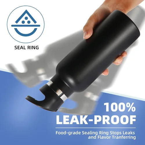 Vista 5 de Volhoply Botella de agua aislada para niños de 17 onzas, botellas de agua de acero inoxidable con tapa con pajilla, botella de agua de metal al