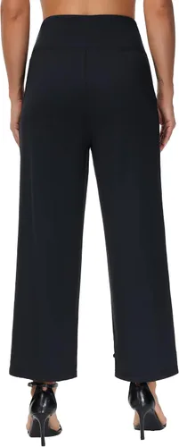 Vista 6 de THE GYM PEOPLE Pantalones de yoga palazzo de cintura alta para mujer, holgados, cómodos, de pierna ancha, control de abdomen y entrenamiento