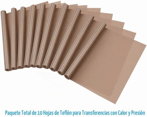 Vista 3 de Selizo Paquete de 10 láminas de teflón de PTFE para prensa de calor de 16 x 24 pulgadas, antiadherente, resistente al calor