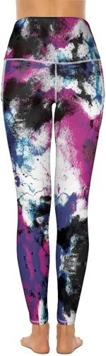 Vista 3 de KevaMolly Leggings de entrenamiento para mujer con bolsillos, gruesos, cintura alta, elásticos en 4 direcciones, pantalones de yoga para correr