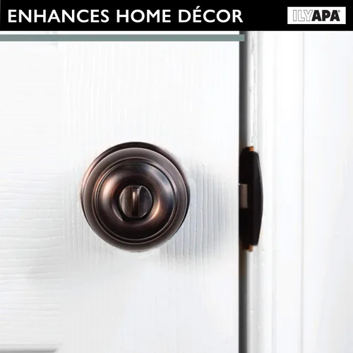 Vista 4 de Ilyapa - Pomo de puerta para interiores del hogar, manija redonda para puerta sin llave, color bronce aceitado Locking, For Bedroom or Bathroom