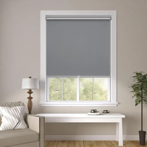 Vista 2 de Changshade Persianas Enrollables Opacas sin Cordón para Ventanas, Persianas de Parada Libre con Cenefa, Aislamiento Térmico Protección UV Gris
