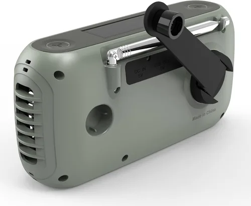 Vista 4 de Kaito KA777 Radio de emergencia y ventilador portátil - Radio meteorológica AM/FM NOAA y banco de energía de 4,000 mAh recargable con panel solar