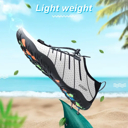 Vista 3 de Simari Zapatos de agua para mujer, hombre, natación, playa, piscina, deportes acuáticos, secado rápido, estilo descalzo, buceo, surf y caminar