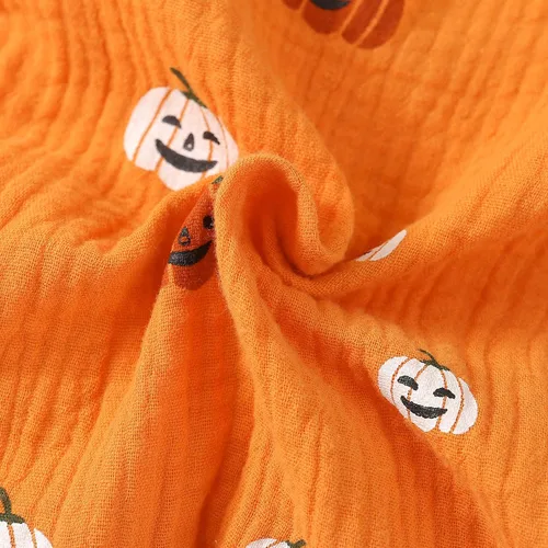 Vista 44 de Disfraz de Halloween para bebé niño y niña, mameluco de manga larga con diseño de calabaza, mameluco para Halloween
