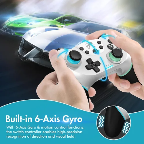 Vista 6 de Zakgbxbig Controller for Switch, Wireless Pro Controller for Switch Lite, Controller for Switch Remote Gamepad Joystick, Turbo and Dual Vibration