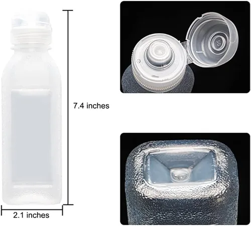 Vista 2 de Botella de plástico exprimible, botella transparente para exprimir condimentos, con válvula de silicona sin retorno, adecuada para aceite, miel