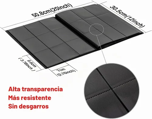 Vista 4 de GEAoffice Carpeta de tarjetas, 9 bolsillos, carpeta de álbum de tarjetas intercambiables, carpeta de bolsillo de carga lateral 360 para tarjetas