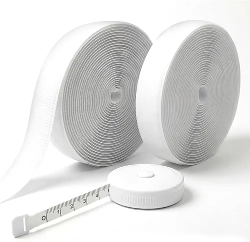 Vista 7 de Tiras de velcro blancas (26 pies x 0.75 pulgadas) con adhesivo, rollos dobles de cinta autoadhesiva resistente con respaldo