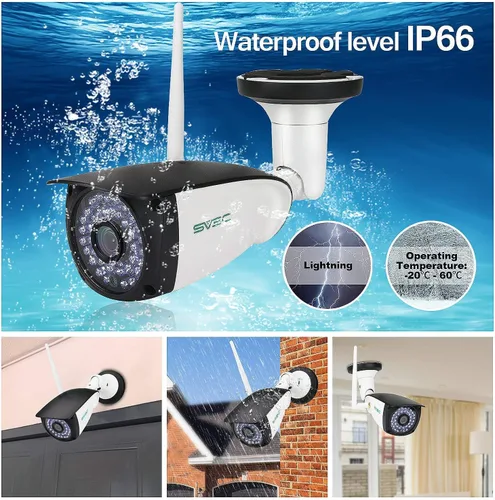 Vista 6 de 【Paquete de 2】 Cámaras de seguridad WiFi para exteriores, SV3C 1080P cámara IP de audio bidireccional, cámara de vigilancia exterior compatible