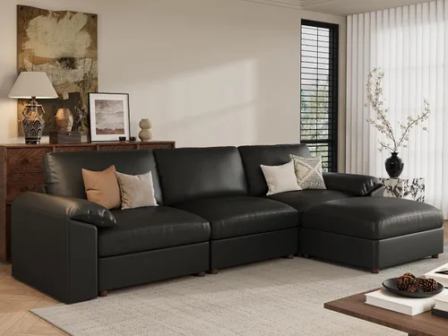 Vista 66 de EASE MOOSE Sofá modular seccional, sofá en forma de U para sala de estar Beige