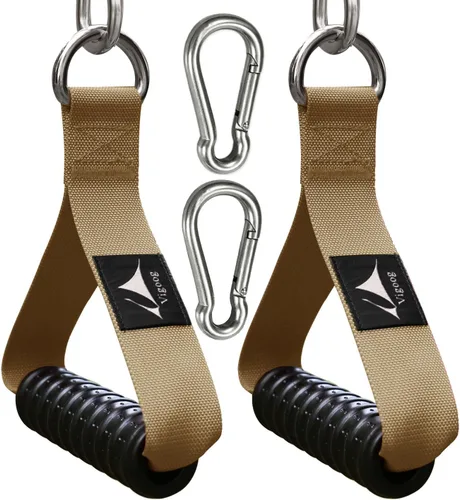 Vista 11 de Heavy Duty Gym Exercise Handles Attachment for Cable Machine,Resistance Band,Pulley System Home Fitness Workout Equipment, with Elastic Rubber Grip