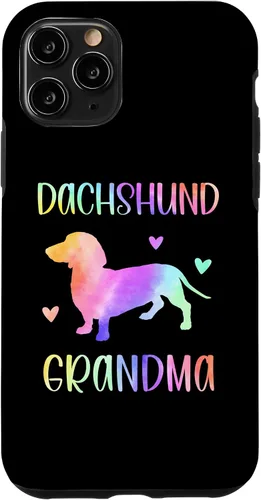 Vista 10 de Carcasa para iPhone 14 con diseño de perro salchicha abuela Wiener Dog Nana Rainbow Watercolor Case