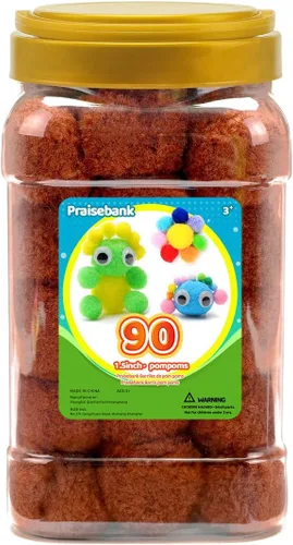 Vista 30 de Praisebank Pompones Negros - 2000 piezas, 1cm, Ideales para Artes y Manualidades, Bolas de Pompón en Frasco