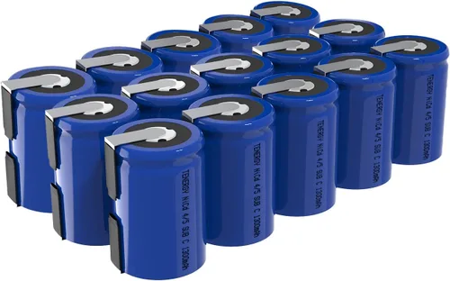Vista 7 de Tenergy 4/5 SubC 1.2 voltios 1300mAh NiCD baterías recargables, paquete de 15