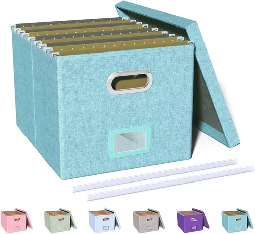 Vista 50 de Oterri Organizador de Archivos, Caja de Archivos, Gabinete de Archivos para Almacenamiento de Carpetas de Archivos Tamaño Carta, Organizador