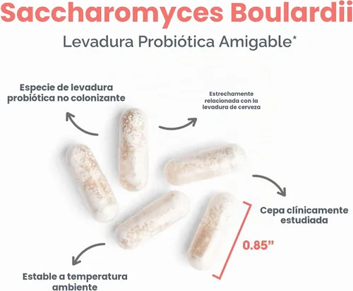Vista 4 de Allergy Research Group - Probióticos Saccharomyces Boulardii para la salud gastrointestinal - Cápsulas de 60 ct