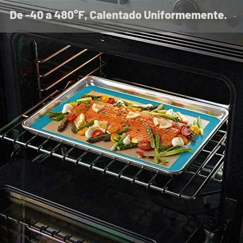 Vista 5 de Alfombrilla de silicona para hornear macarrones - Juego de 2 hojas antiadherentes de silicona para macarrones, forro para galletas