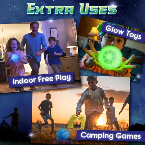 Vista 5 de Starlux Games Cosmic Kick The Can: Juego al aire libre con un giro galáctico Edades 5+, 4-12 jugadores Juguetes que brillan en la oscuridad