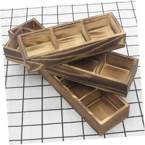 Vista 8 de Caja de almacenamiento de madera de 3 compartimentos para bolsas