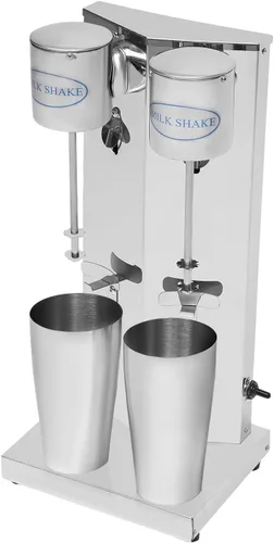 Vista 4 de Mezclador de bebidas eléctrico de doble cabezal para batido de leche comercial, licuadora de acero inoxidable, 2 x 180 W, 10000-14000 rpm, velocidad