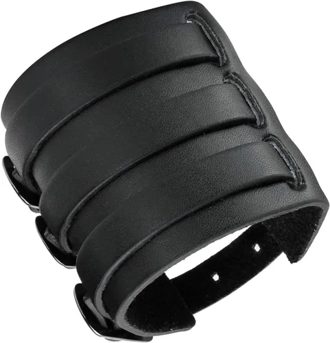 Vista 10 de Pulsera de cuero para hombre y mujer, pulsera punk, pulsera de rock, trenzada, con remaches, pulsera ajustable