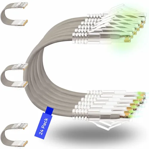 Vista 9 de Rapink Patch Cables Cat6/ Cat6a - Cable de conexión Ethernet Cat6 / Cat6a, compatible con 10G, cable de conexión Cat 6 sin enganches para panel